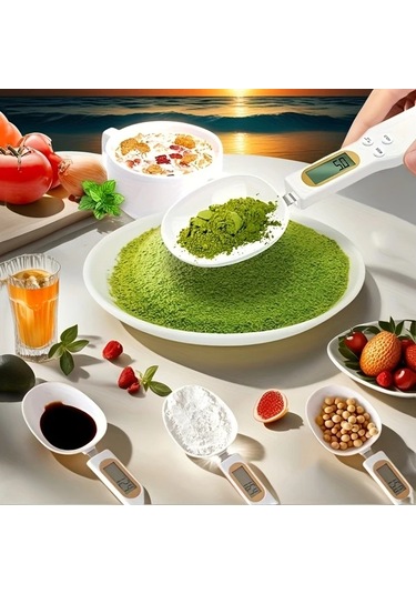 Oldfriend Accumeasure Digital Mutfak Terazisi Kaşık Beyaz Lcd Ekran 0 1g 500g Hassas Pil Beyaz