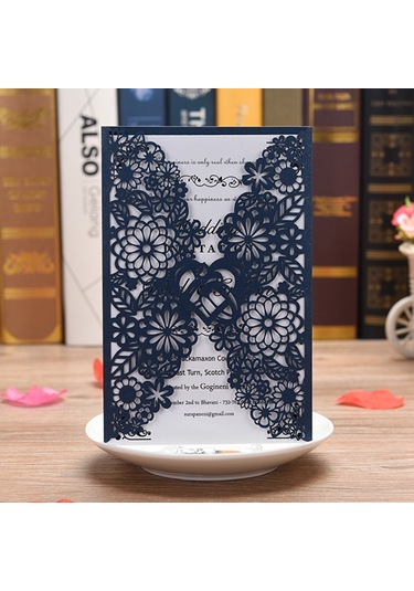 Mufunye "10 Adet İnci Kağıdından Lüks Davetiye Kartları - Düğün, Doğum Günü, Yıldönümü İçin" Standart