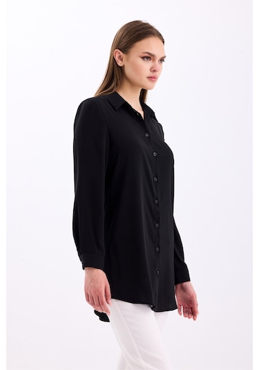 Uzun Kollu Regular Fit Basic Gömlek 2020 Siyah