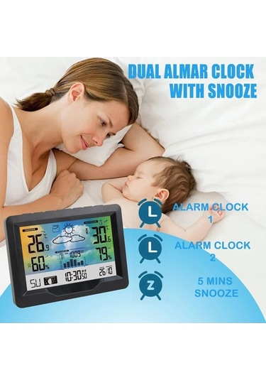 Xiaoguang Sensör Renkli Ekran Kablosuz Hava İstasyonu İle Çok