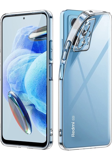 Fitcase Xiaomi Redmi Note 12 Pro 5g Kılıf Kamera Korumalı Silikon Şeffaf Arka Kapak