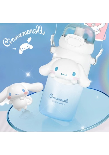 460 Ml Kuromi Çocuk Termos Kız Saman Su Isıtıcısı Crossbody Paslanmaz Çelik F 460ml F