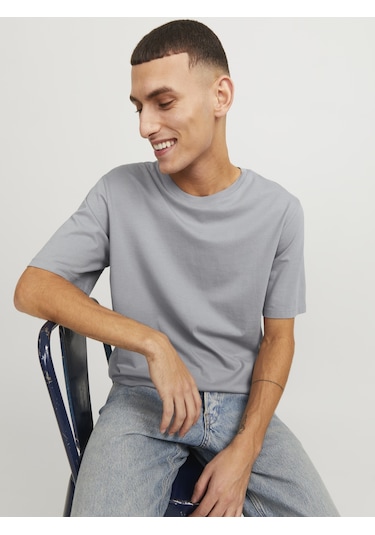 Jack & Jones Erkek Bisiklet Yaka Basic Tişört - Organic Ultimate Grey Çok Renkli Jack & Jones Erkek Bisiklet Yaka Basic Tişört - Organic Ultimate Grey Çok Renkli