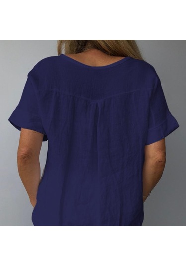 Kadın Modası Günlük Yaz Kısa Kollu O-boyun Bluzlar Ve Gömlekler Beyaz