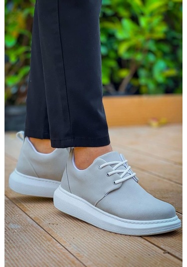 Kb-003 Kuback Gri Süet Bağcıklı Günlük Erkek Ayakkabı Gri