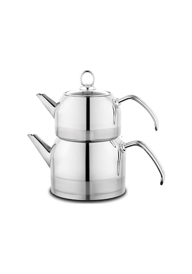 Schafer Ada Çaydanlık Takımı Büyük Boy Çaydanlık Takımı Gümüş