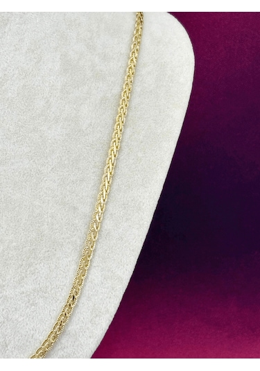 İnce Örme Burgu Model Gold Kolye Gold