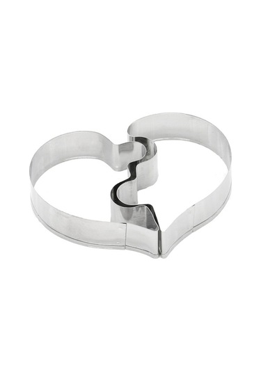 Dancemonkey 5 Takım Sol Kalp + Sağ Kalp Aşk Bulmaca Bisküvi Kalıbı, Renkli Model Gümüş