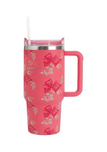 Pipetli 1,2 Litre Kulplu Çelik Termos Renkli - Kırmızı Kırmızı