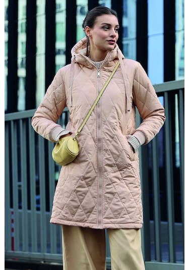 Gabria Kapşonlu Kadın Mont Bej