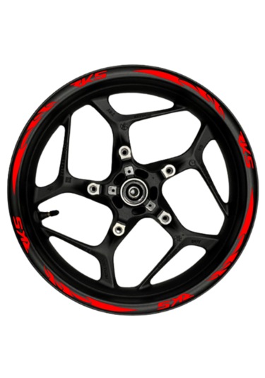16 Parça Rks Jant Şeridi Model 1 20X6-Kırmızı-Kırmızı