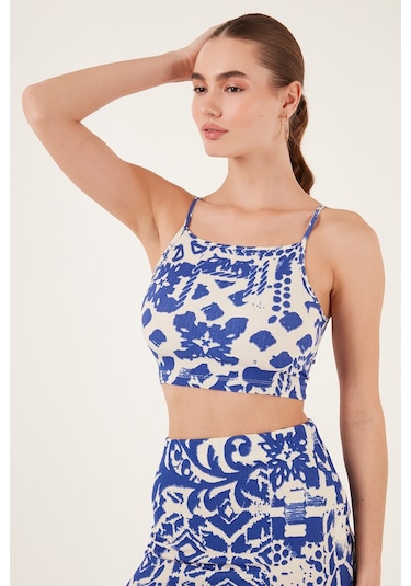 Lela Slim Fit Ip Askılı Yırtmaçlı Midi Alt-Üst Bayan Takım 5865726 Saks