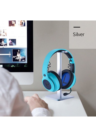 Xiyyadms Alüminyum Evrensel Kulaklık Tutucu, Taşınabilir Ve Montajlı, Kaymazsız Tabanlı, Kabloları Ve Kulaklığı Korur - Gümüş