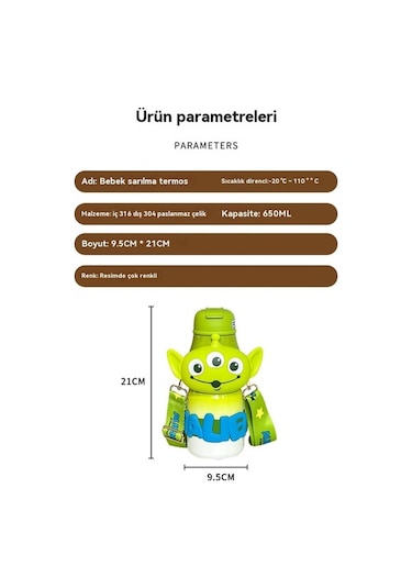 Maoyaya Çilek Ayısı 316 Paslanmaz Çelik Termos - Pembe Renk, Sıcak Soğuk Saklama Pembe