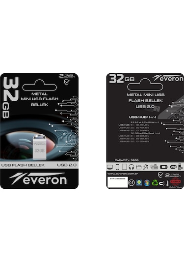 Everon 32gb Metal Usb Mini Flash Bellek