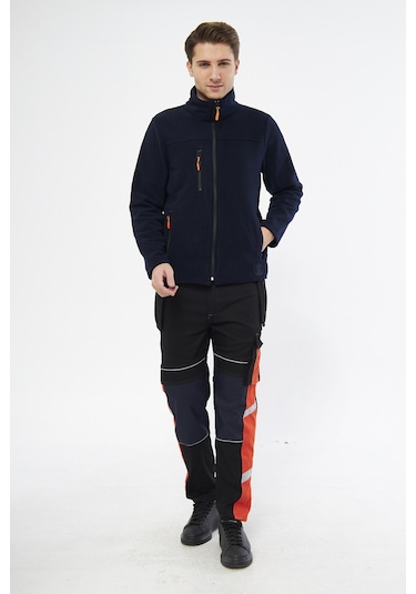 Mervem Lacivert Tam Fermuarlı 3 Cepli Polar Lacivert