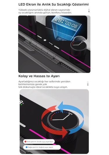 Robo Dijital Akıllı Eviye Seti Koyu Gri