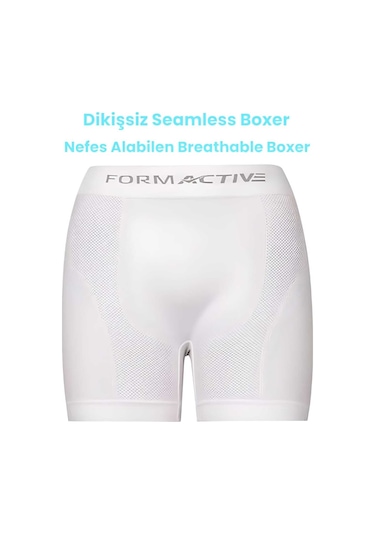 Uniquetrenders Erkek Dikişsiz/seamless Nefes Alabilen Boxer Beyaz