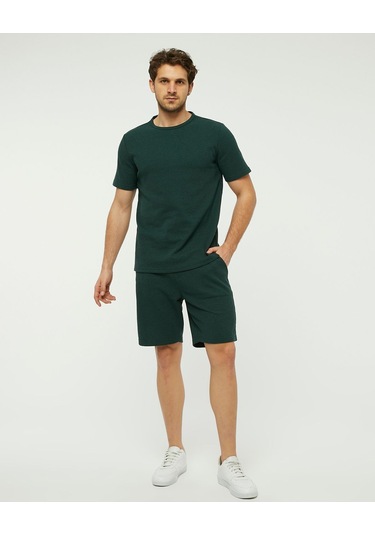 Bella Dossi Waffle Kumaş Şortlu Takım Yeşil