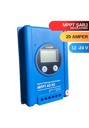 Lexron 20 Amper 12V -24V Mppt Solar Şarj Kontrol Cihazı