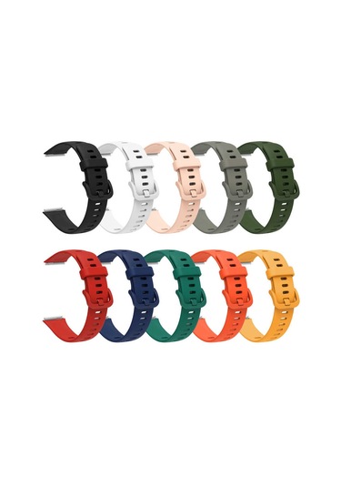 Ekılıf - Huawei Band 7 Uyumlu - Kordon Silikon Kordon Krd-71 - Siyah