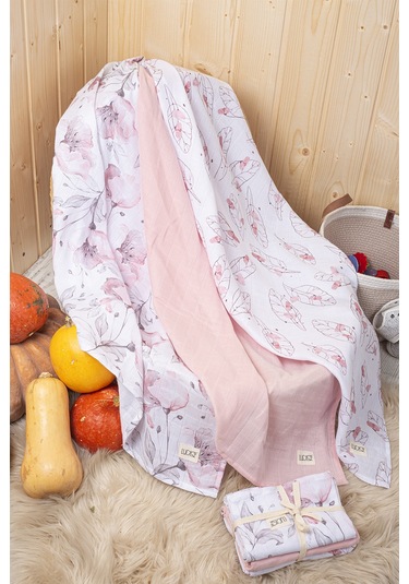 Luckka Dijital Baskılı 3'lü Müslin Örtü Seti - 75x75 Cm - Zt5000 Pembe Pembe