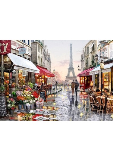 Fortunelane 30x40cm Kent Desenli 5d Pırlanta Tablo - Kanvas + Reçine, Dairesel Tam Pırlanta, Çerçeve Hariç