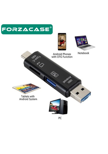 Forzacase FC983 5in1 Usb Micro Sd/ Tf Usb 3.0 Type-c Micro Usb Kart Okuyucu