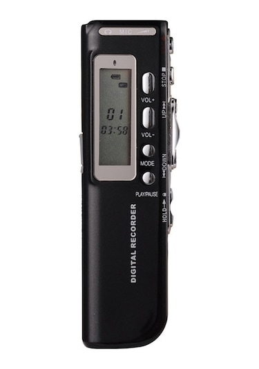 Uzun Süreli Kayıt Yapabilen Hd Ses Kalitesine Sahip Akıllı Dijital Ses Kayıt Cihazı, 8gb Hafıza, Konferans Ve Ders Kaydı İçin İdeal - Siyah