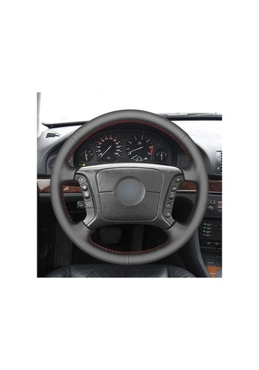 Beyaz Siyah Pu Suni Deri Araba Direksiyon Kılıfı Bmw E36 1995-2000 E46 1998-2004 E39 1995-2003 X3 E83 X5 E53 2000-2006 Beyaz