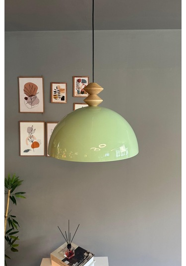 Linate Mint Q Kafa Başlık Avize Tekli Sarkıt Salon Kuaför Dekoratif Aydınlatma Mint Yeşili