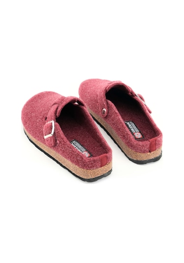 Gezer Kışlık Mantar Taban Tokalı Ayarlanabilir Kadın Ev Terliği Bordo