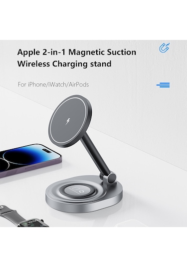 Butu 12-15 Serisi İçin W14 3'ü 1 Arada Manyetik Kablosuz Şarj Cihazı