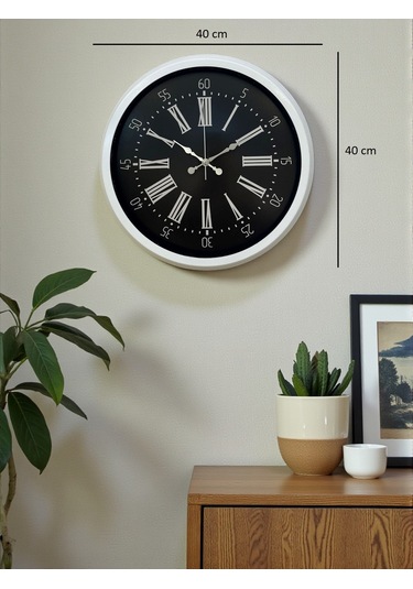 Elegance White 40 Cm Metal Duvar Saati