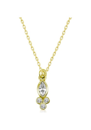 Gümüş Çiğ Damlası Mekik Tektaş Kadın Kolye (546140411)