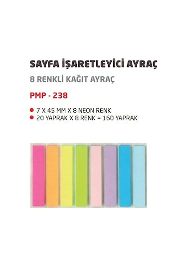 Pastel Renk Index Post-it Ayraç