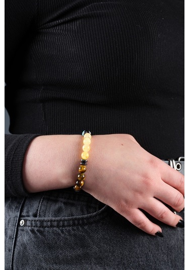 Ssilhoutte Doğaltaş Sertifikalı Başak Burcu Kadın&erkek Doğal Taş Bileklik Kaplangözü,sitrin,yeşim,turkuaz,akik Hematit Çok Renkli