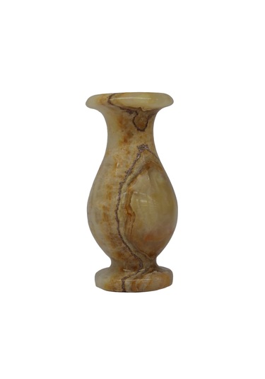 El Yapımı Doğal Oniks Lale Vazo - Benzersiz Dekorasyon Ürünü