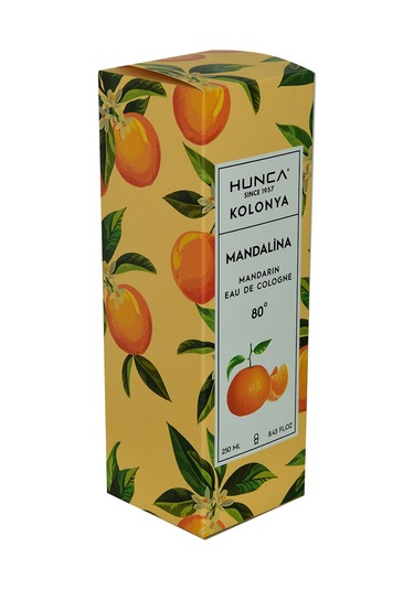 Hunca 80 Derece Mandalina EDC Kolonya Cam Şişe 250 ML