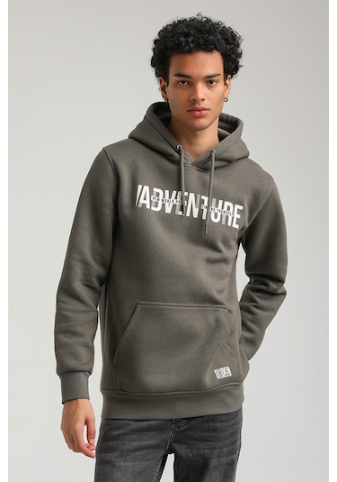 Kapüşonlu Haki Slim Fit Hoodie 23fwm64047-haki Haki
