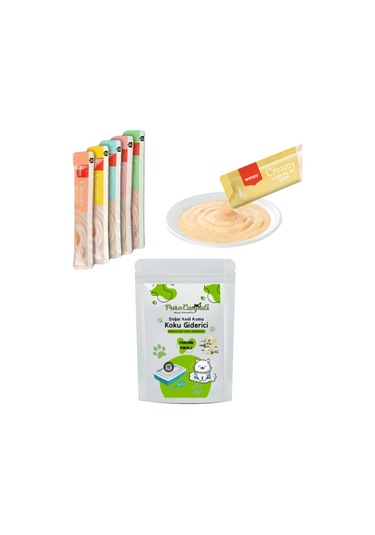 Purecanpati Kedi 5 Çeşit Karışık Krema ve Kedi Kumu Koku Giderici