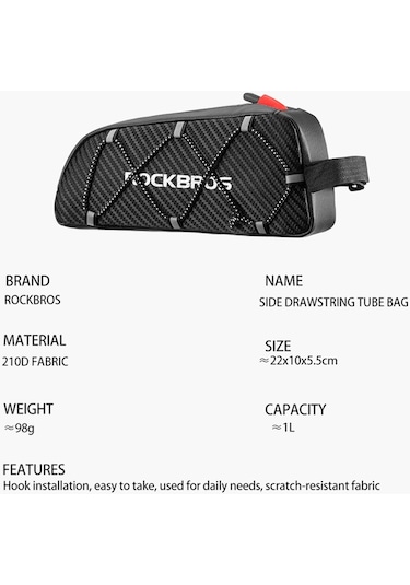 Rockbros Yansıtıcı Çerçeve Tüpü Büyük Kapasiteli Bisiklet Ön Çanta Çok Renkli