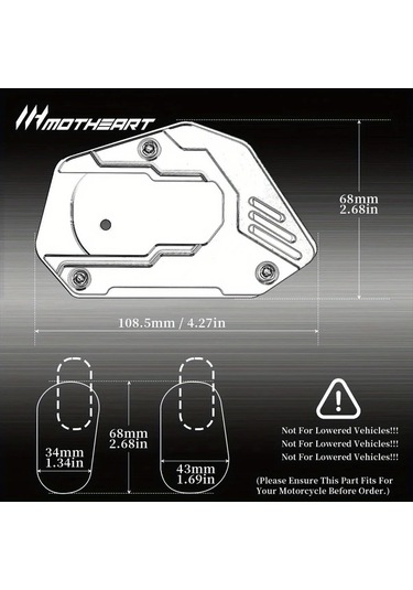 Xuweiwei Bmw R1250gs 2019 2024 Motorcycle Kickstand Non Slip Pad Cnc Aluminum Alloy Black