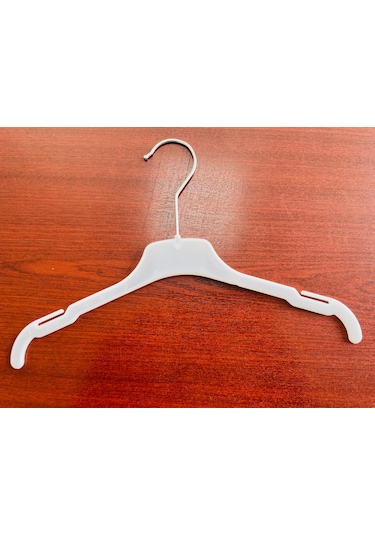 12 Adet - Beyaz Çocuk Kıyafet Askısı 33cm Beyaz