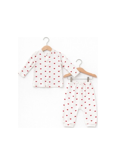 Baby Corner Bebek Pijama Takımı Ekru-kırmızı