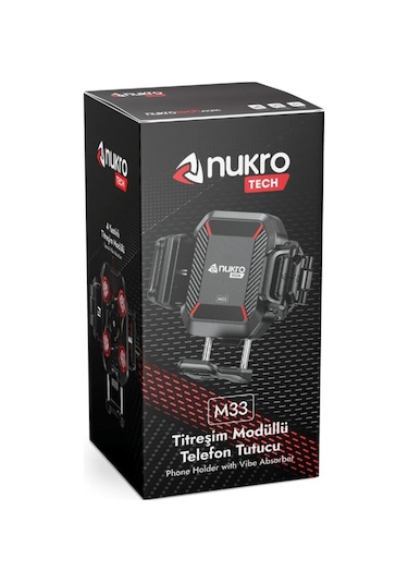Nukrotech M33 Titreşim Modüllü Motosiklet Telefon Tutucu
