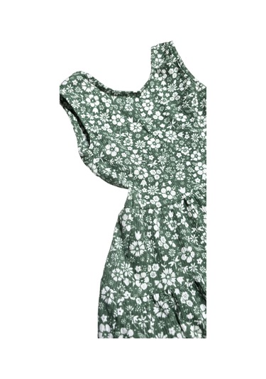 Çiçekli Kız Çocuk Elbise St09118 Yeşil