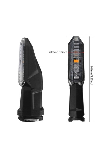 Pazly 2 Adet Motosiklet Led Dönüş Sinyali, Yüksek Parlaklık, Lmk00133sm/ Smokey