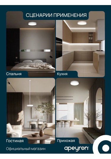 Apeyron 13cm, 4000k, 12w Led Tavan Lambası 402660539 Beyaz