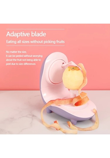 Honeybeeshop Pembe Dahili Bataryalı Elektrikli Meyve Dilimleyici Portakal Ve Diğer Meyveler İçin Mutfak Aleti Usb Şarjlı 1 Parça